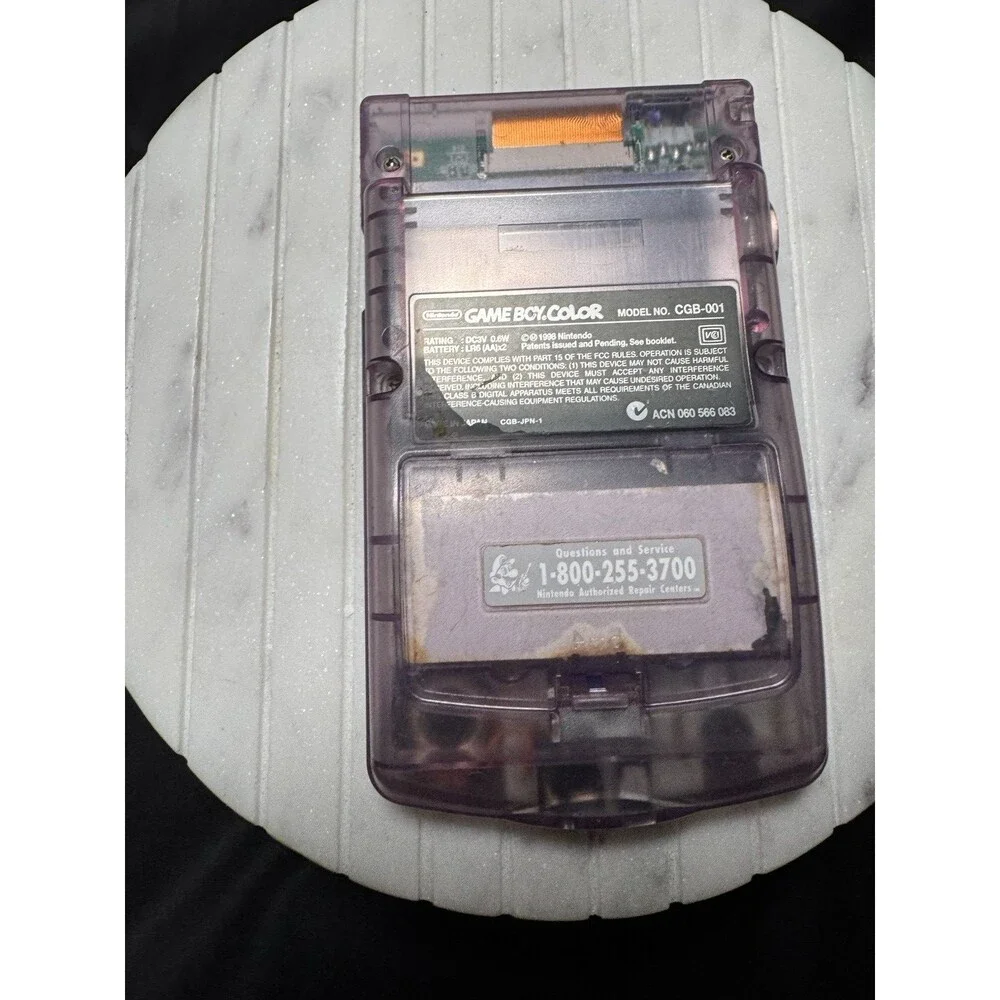 Nintendo Gameboy Color CGB-001 Atomic Purple Handheld Console Tested Works!